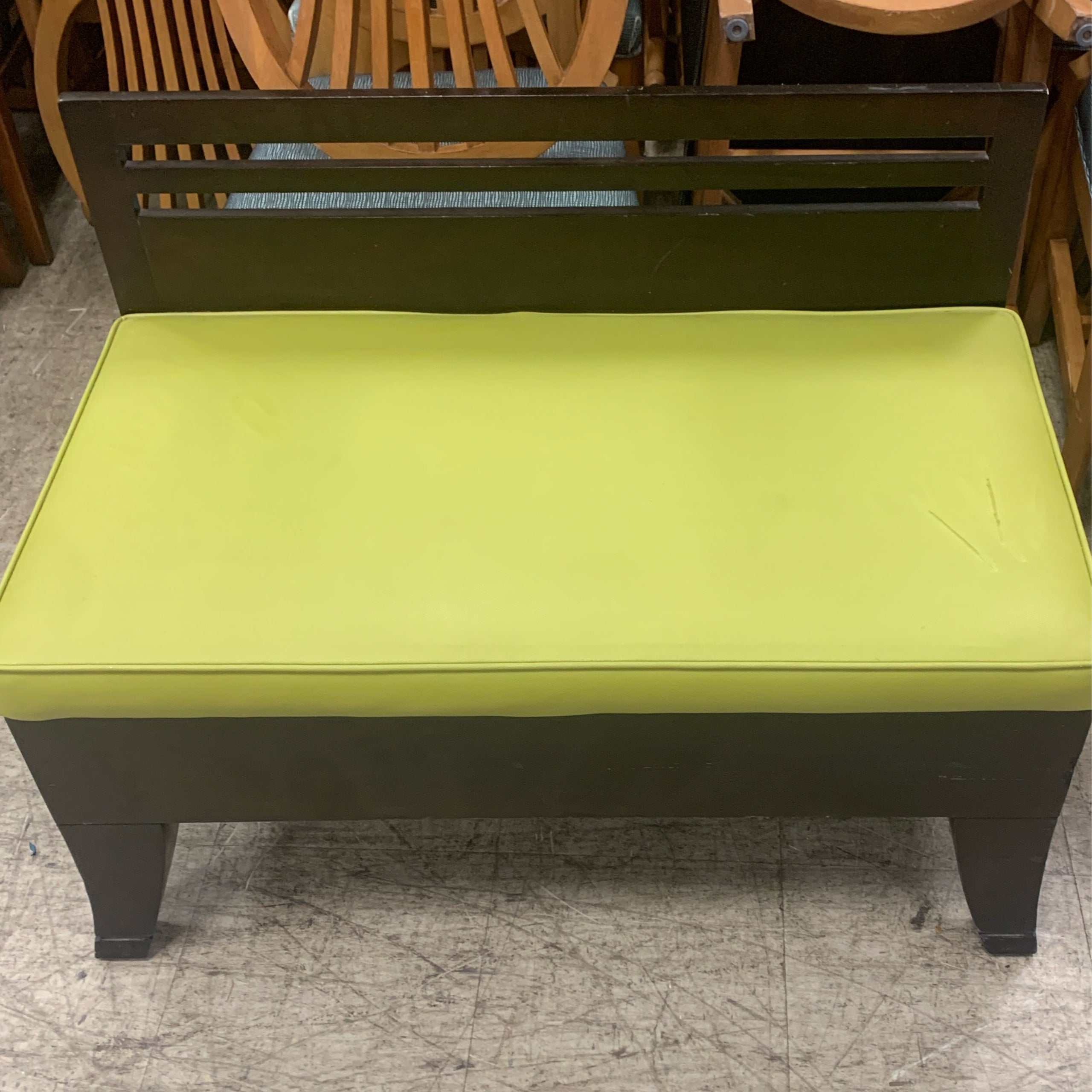Lime green bench hotel liquidation warehouse